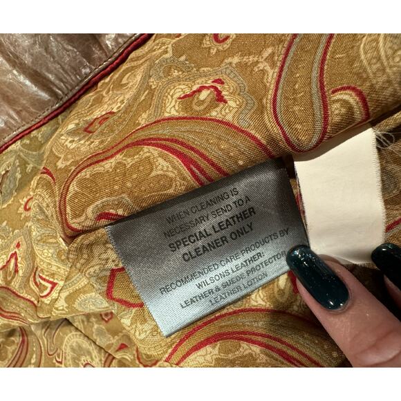 Vintage Brown Wilsons Leather 100% Leather Women's Fitted Maxima 1990s Y2K 1970s - Picture 16 of 16